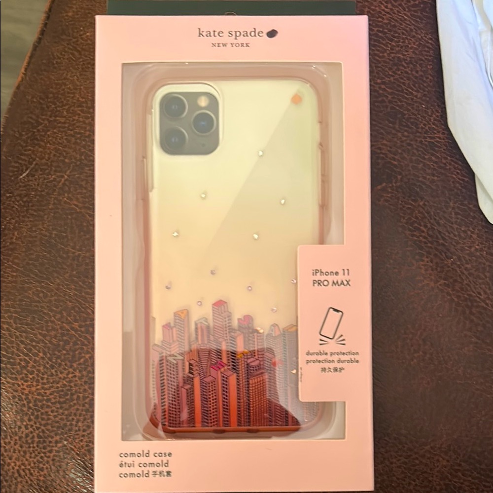 kate spade Cream and Pink iPhone Case with Urban Design